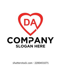 Initial letter D A logo vector design template LOVE