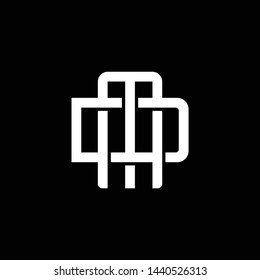 Initial letter D and M, DM, MD, overlapping interlock monogram logo, white color on black background