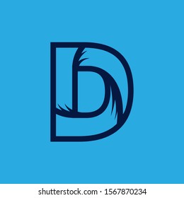 Initial letter D minimalism logo template for company or business brand