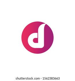 Initial Letter D Modern Alphabet Circle Logo Vector. Round Shape Letter Logo.