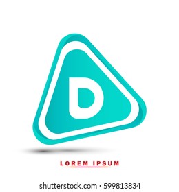 Initial letter D. Modern concept and elegant typographic . Gradient blue