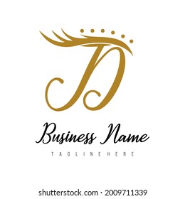 Initial Letter D Modern Luxury Eye Lash, Lashes, Beauty, Salon, Spa, Cosmetic, Makeup Business Logo Concept