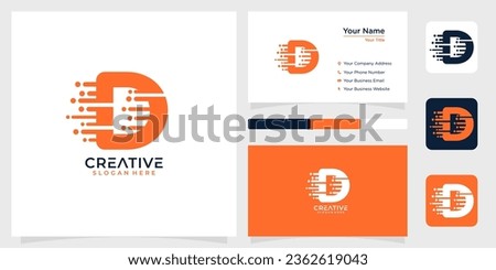 Initial letter D monogram ine techology logo design creative simple and business card Imagine de stoc © 
