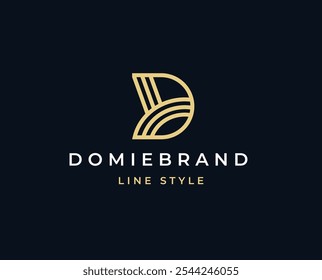 Initial Letter D Monogram Logo Inspiration. Letter D Elegant Line Style Logo Vector. D Character Initial Logo Symbol. Alphabet Vector Logo Illustration