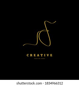 Initial letter D. Monogram signature logo design template. Minimalis logo concept for business and company.