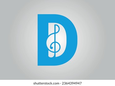 Initial Letter D Music Logo. DJ Symbol Podcast Logo Icon Vector Template