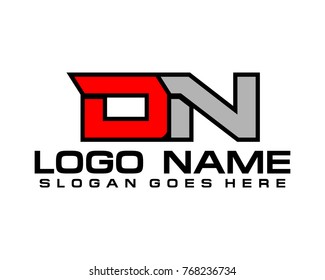 Initial letter D & N logo template vector