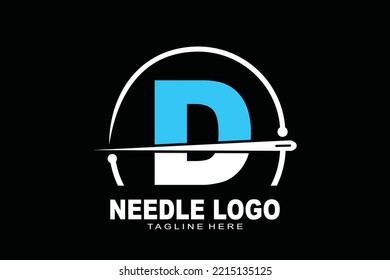 initial Letter D needle logo