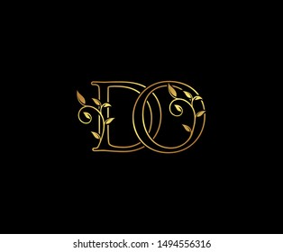 Initial letter D and O, DO, Gold Logo Icon,  classy gold letter monogram logo icon Suitable for boutique,restaurant, wedding service, hotel or business identity. 