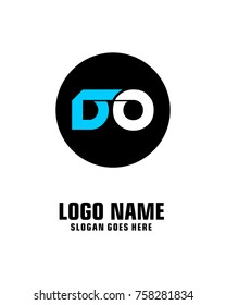 Initial letter D & O logo template vector