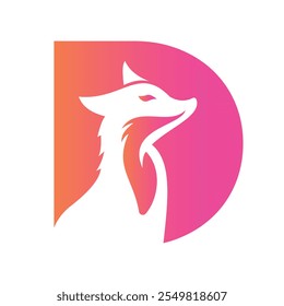 Initial Letter D Pet Logo Design Concept With Dog Symbol Vector Template