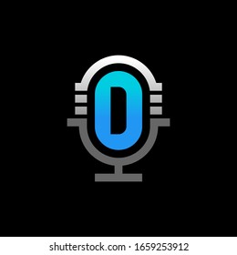 Initial Letter D Podcast Logo Design