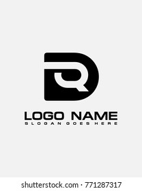 Initial letter D & Q logo template vector