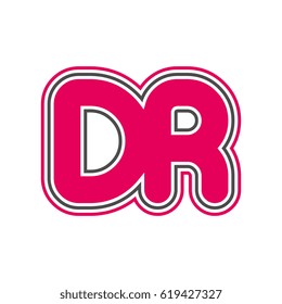 initial letter d and r. dr monogram outline logo