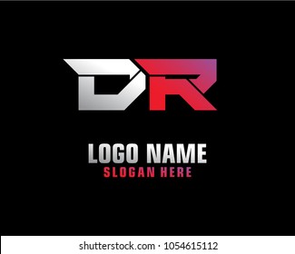 Initial letter D R logo template vector