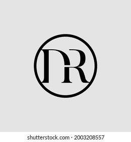 initial letter D and R logo design, Round Logo, premium and simple logo concept