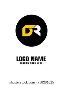 Initial letter D & R logo template vector