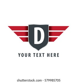 Initial Letter D Shield Icon Design Logo Template