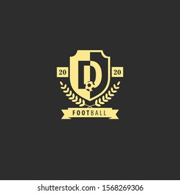 initial letter d soccer football crests and logo emblem designs vector template
