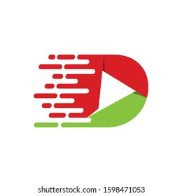 Initial Letter D Speed Logo Design Template