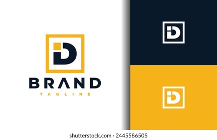 initial letter D square logo