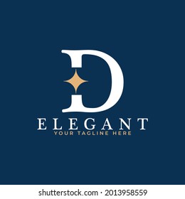 Initial Letter D Star Logo Design. D Letter with Star Icon Combination. Usable for Business and Branding Logos.