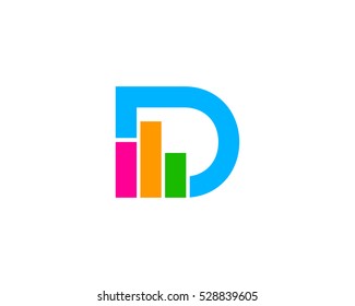 Initial Letter D Stats Logo Design Template