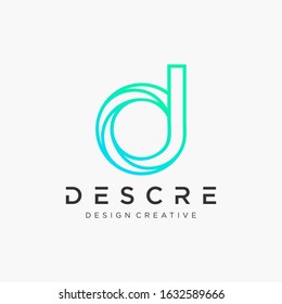 initial letter d with swoosh element . Creative Cut Design Vector Illustration. The logo can be used for business consulting and financial companies. -vector