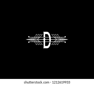 Initial Letter D Swoosh Hooks Monogram Logo