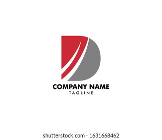 Initial Letter D Swoosh Logo Design Template