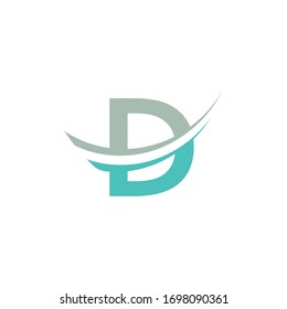 initial letter d swoosh modern logo vector