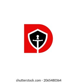 Anfangsbuchstabe D Schwert Logo-Design Vektorgrafik-Vorlage