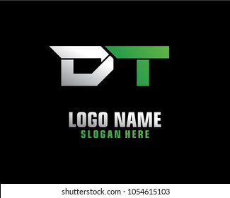 Initial letter D T logo template vector