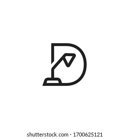 initial letter d table lamp logo