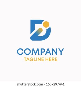 Letra inicial d y plantilla de logotipo moderno de tecnología i