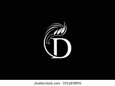 Initial Letter D Typography Flourishes Rounded Logogram Beauty Logo