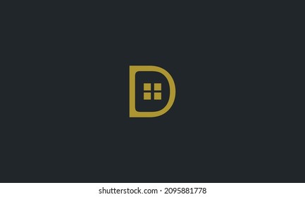 Letra inicial D mayúscula elementos de plantilla de diseño de logotipo moderno. Vector