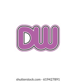 initial letter d and w. dw monogram outline logo