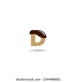 initial letter D waffle logo vector illustration design