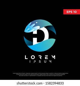 initial letter d water liquid logo. modern icon, template design