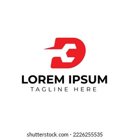 Letra inicial D y diseño del logotipo francés. adecuado para el diseño y construcción de logotipos de empresas. Plantilla de diseño del logotipo de construcción de reparación de automóviles