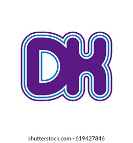 initial letter d and x. dx monogram outline logo