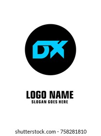 Initial letter D & X logo template vector