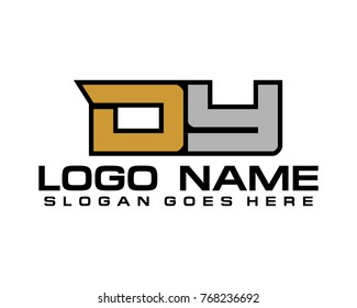 Initial letter D & Y logo template vector