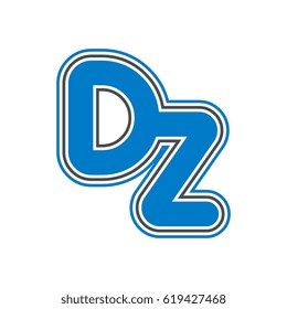 initial letter d and z. dz monogram outline logo