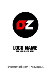 Initial letter D & Z logo template vector