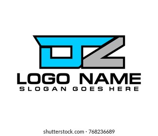 Initial letter D & Z logo template vector