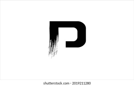 Initial Letter D  Zen  Brush Stroke letter icon logo design illustration or black paint letter logos  symbol