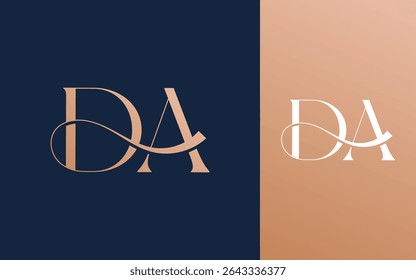 Letra inicial DA AD ilustração do vetor do projeto do logotipo para o casal, casamento e negócio