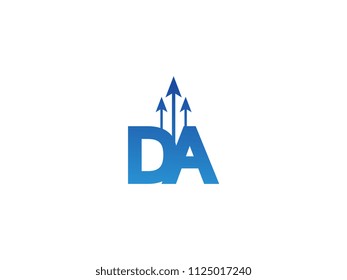 Initial Letter DA Arrow Chart Finance Business